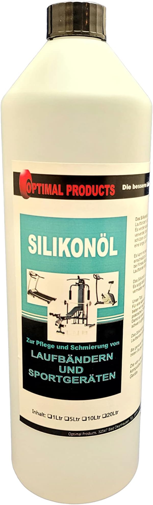 Optimal Products die bessere Lösung Silikonöl für Laufbänder   Sportgeräte Treadmill 1 Liter ...