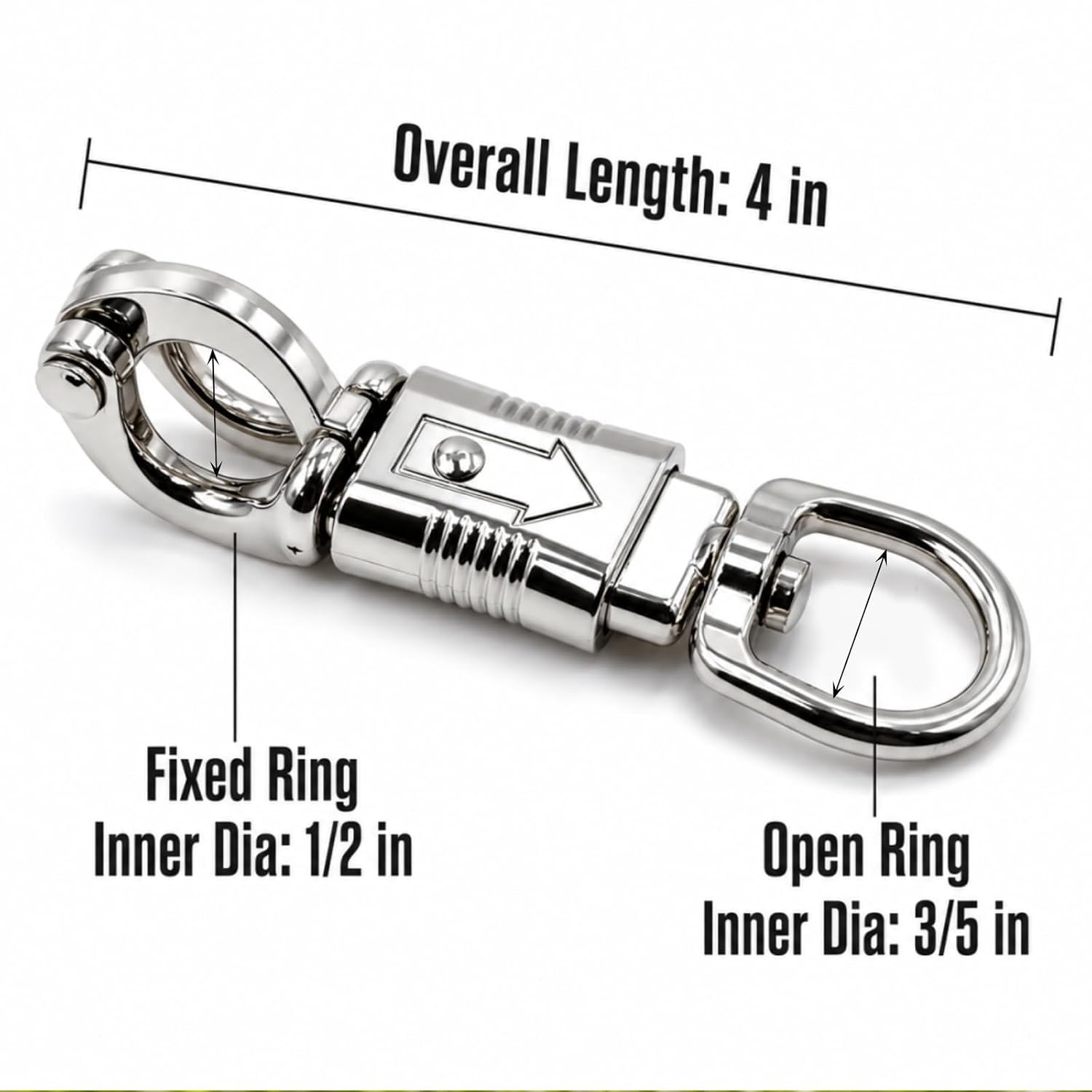 2 Pcs Nickel Panic Snap Quick Release with Fixed-Eye Get Back Whips