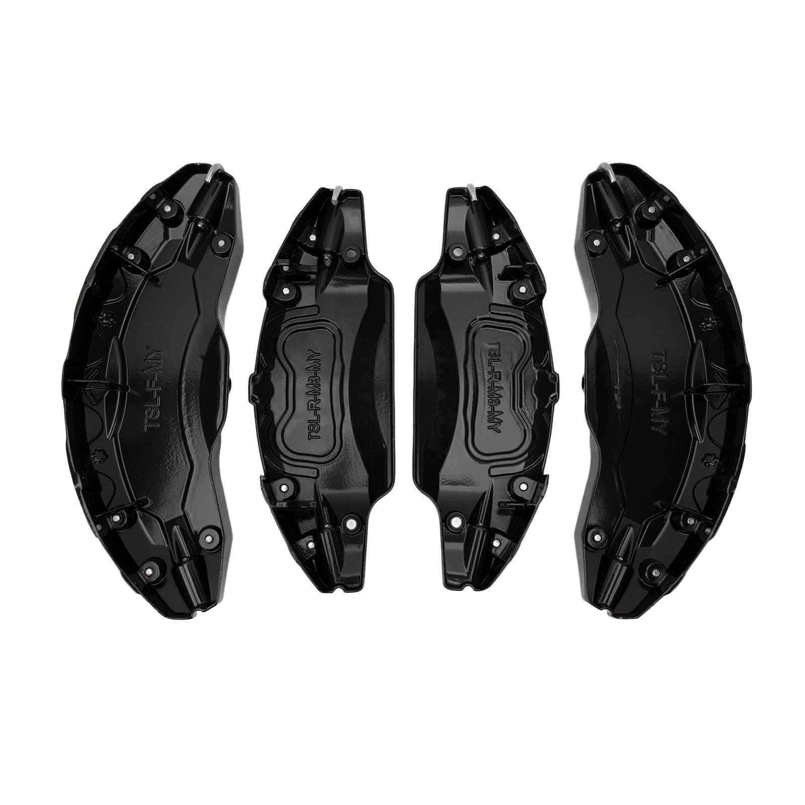 Osłona Zacisku Hamulca, Mocna Osłona Zacisku Odprowadzająca Ciepło, Stylowy Stop Aluminium o Wysokiej Wytrzymałości, 4 Sztuki do Piasty Koła Modelu Y 19 20 Cali (BLACK)