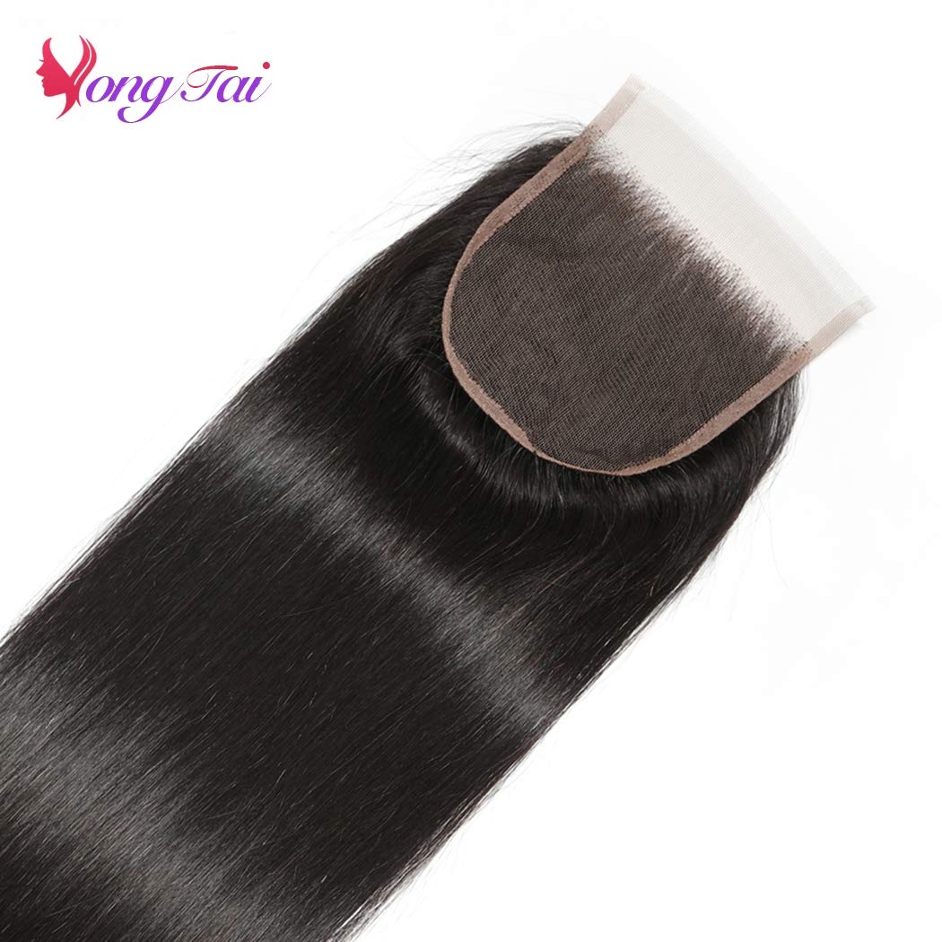 Straight Lace Closure 9A Malaysian Virgin Human Hair 20 Inch 5x5 Straight Free Part Lace Closure Unprocessed 1B Color Straight Hair Weave