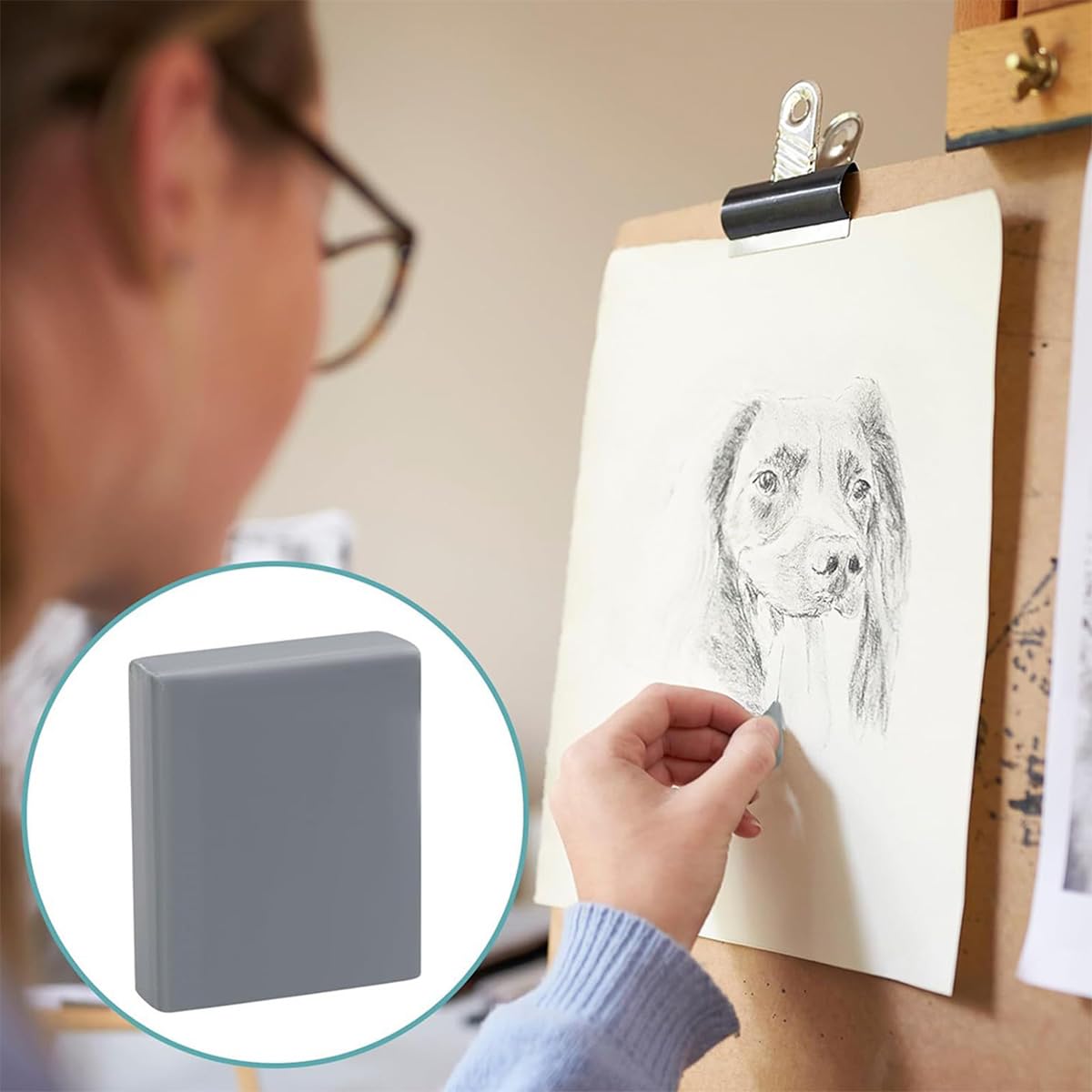 Set da 4 pezzi di gomme impastabili per artisti, gomme per schizzi, disegni e uso in ufficio a scuola, colore grigio
