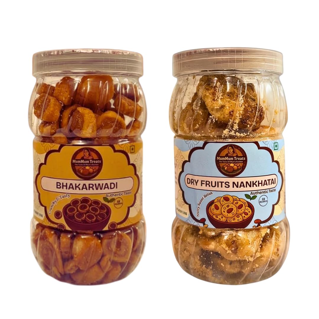 MumMum Treats Combo – Bhakarwadi + Dry Fruit Nankhatai | Traditional Indian Snack & Sweet Combo | Crunchy, Spicy & Rich Tea-Time Delight-image-43