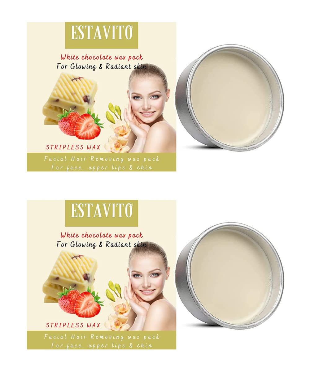 See full amazon price history chart for ESTAVITO White Chocolate Wax Pack 80 gms |(PACK OF 2) KATORI WAX | FACIAL HAIR REMOVING WAX PACK | For Face,upper lips and chin | ESTAVITO White Chocolate Wax Pack 80 gms |(PACK OF 2) KATORI WAX | FACIAL HAIR REMOVING WAX PACK | For Face,upper lips and chin | (B0B5HWB6KX) Amazon Price History, Amazon Price Tracker