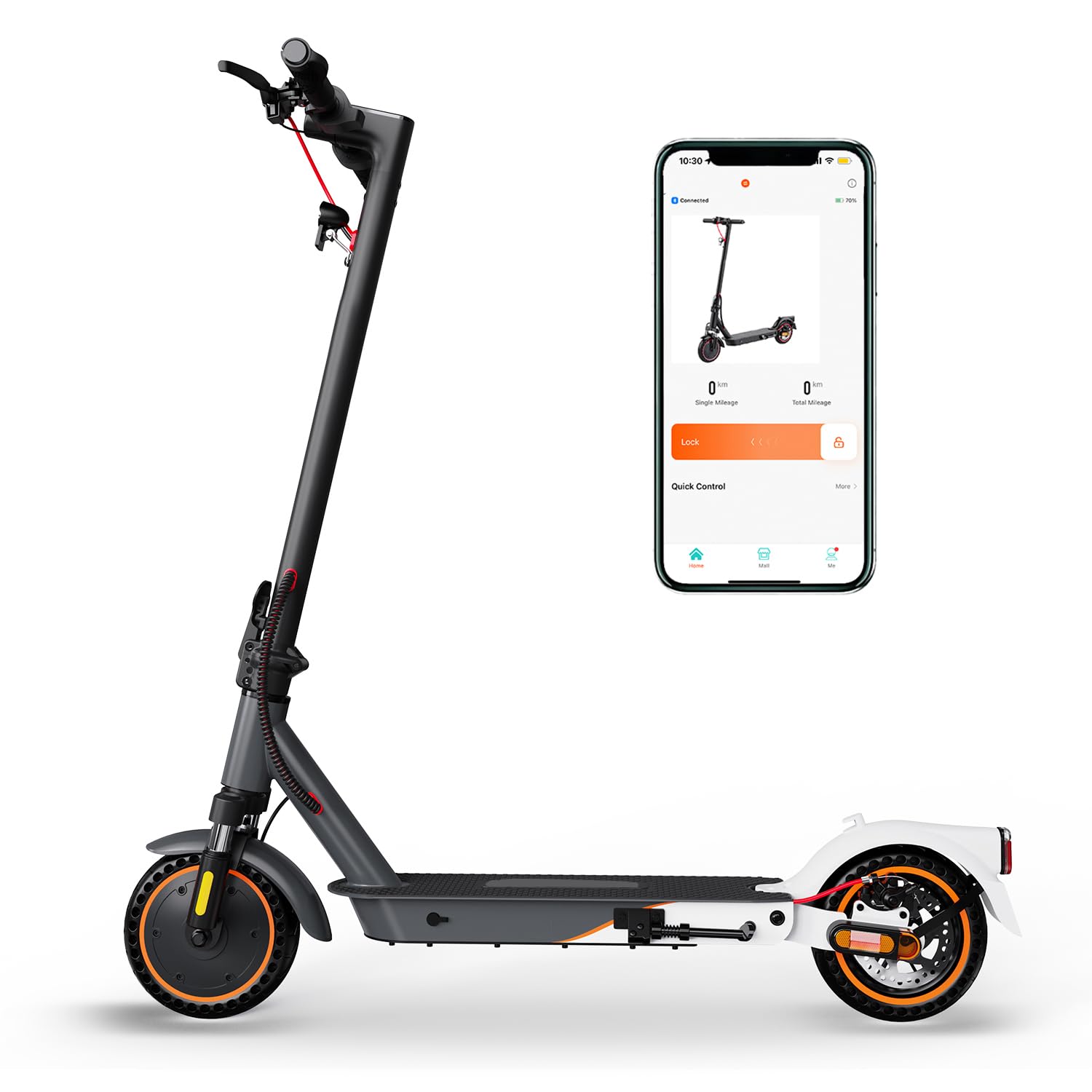 Elektroroller mit Straßenzulassung(ABE), Faltbarer E-Scooter für Erwachsene bis 120KG - 400W Motor, 7,8Ah/10,4Ah Batteri