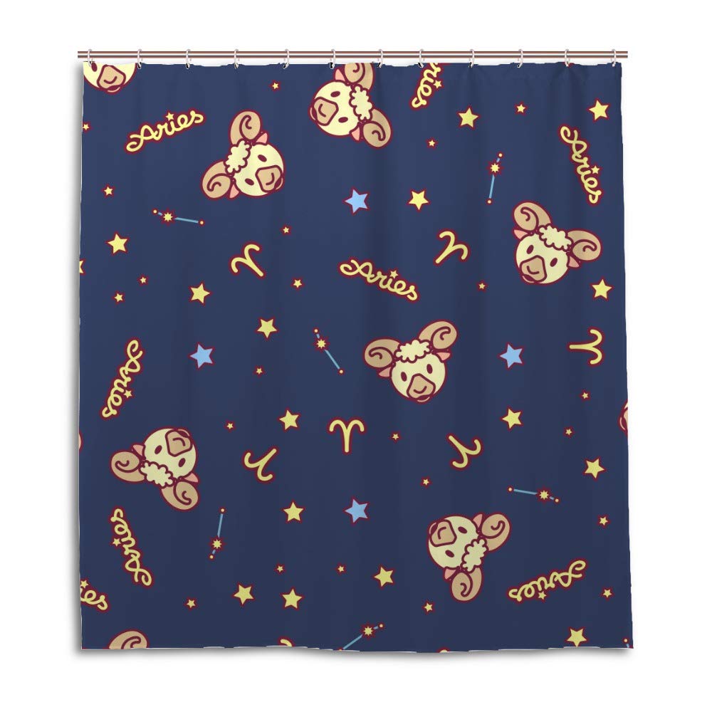 Rideau de salle de bain en tissu étanche au motif constellation moderne