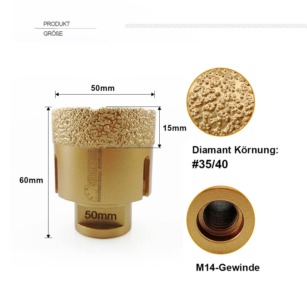 SHDIATOOOL Lames de scie sauteuse diamantée et SHDIATOOL Forets Diamant 50mm Brasé Sous Vide