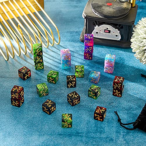 Image of Sumind 48 Pcs Counter Dice -1 /+1 Counters Ability Keyword Counters Buff Tokens 6 Sided Dice Gifts Compatible with CCG TCG Cards Gaming Accessory (Delicate Style)