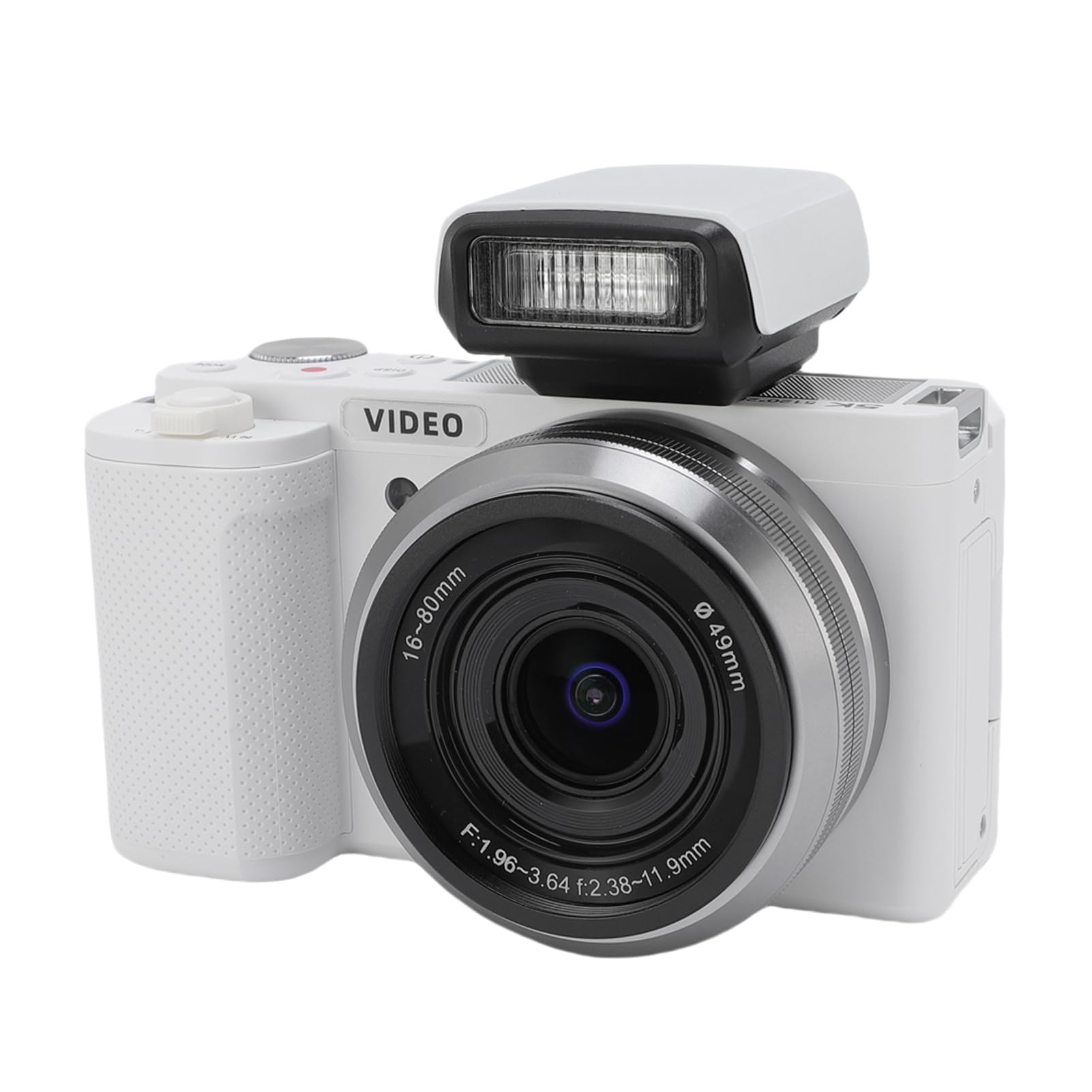 Tbest Kamera 5K WiFi do Vlogów Kompaktowy Mały Aparat z 15-krotnym Zoomem i Balansem Bieli (WHITE)