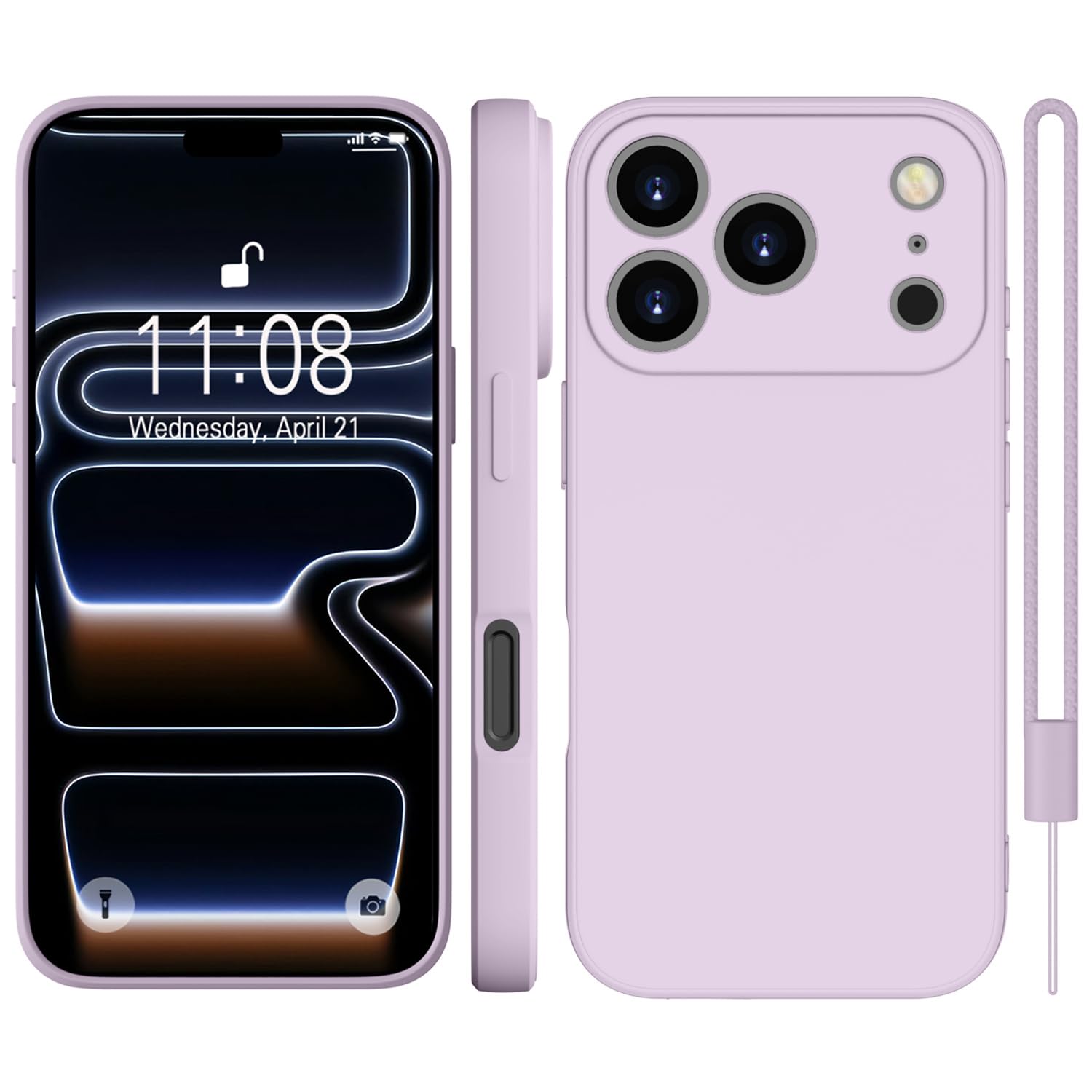 KPPIT for iPhone 17 Pro Max case silicone,Grass purple
