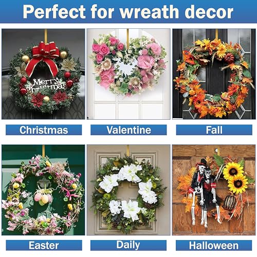 SR ESSENTIALS Wreath Hanger for Front Door 12 Inch – Heavy Duty Over Door Hook for Wreaths, Coats & Bags, Metal Door Hanger for Wedding, Easter, Seasonal Decorations (1Pc Golden) - Image 6