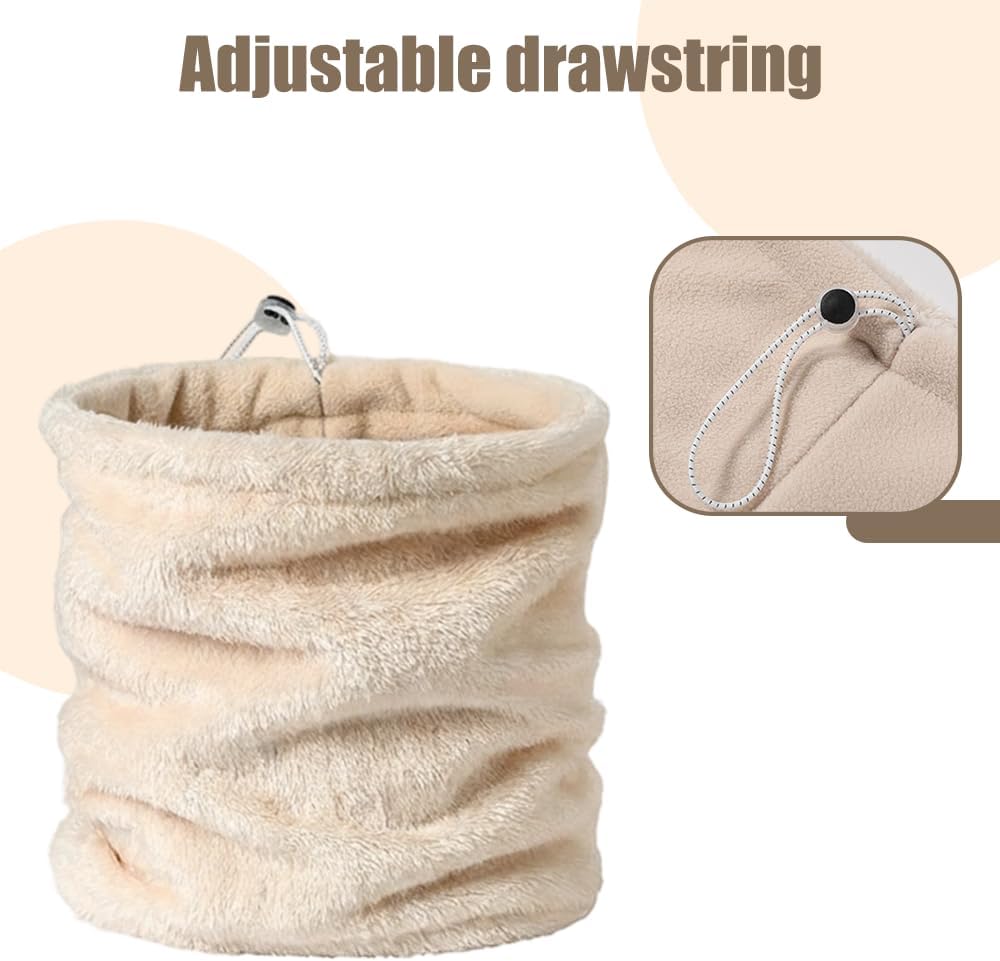 Winter Face Mask, Adjustable Drawstring Thermal Windproof Balaclava Ski Cover with Extender Ear Flaps for Men Women