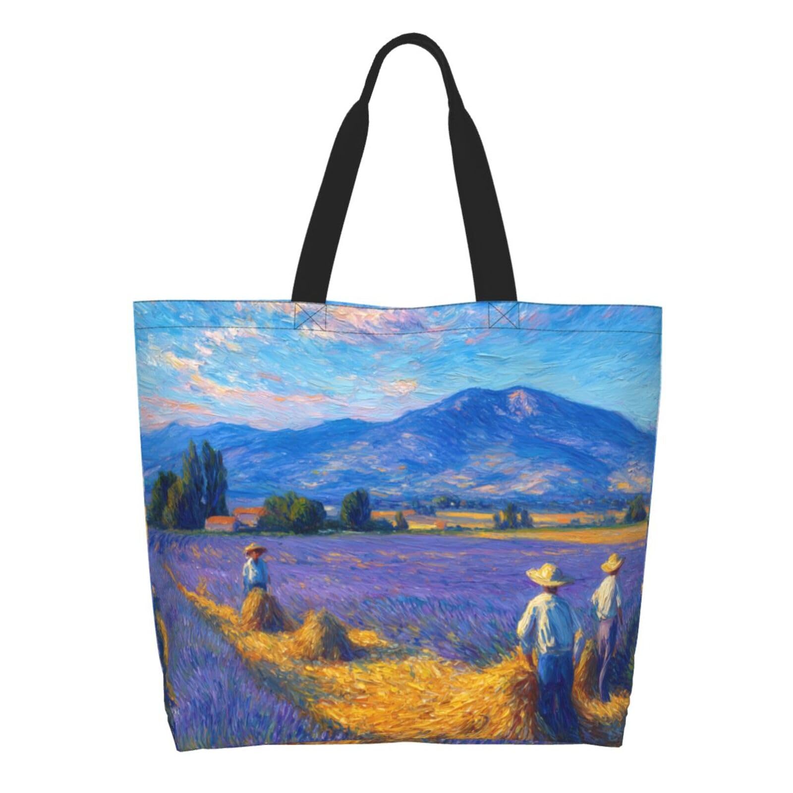 IYOVI mirage illusion print Reusable Shoulder Bags Large Casual Tote Bag Shopping Grocery grocery bag