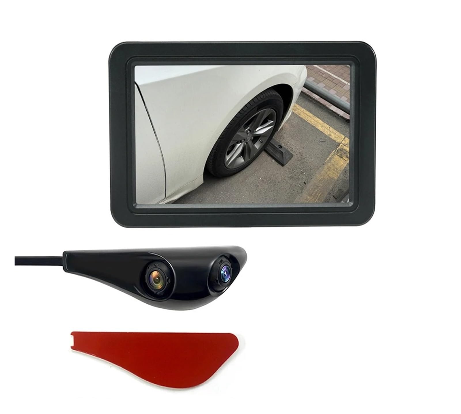 Samochodowa kamera cofania Wewnętrzny podwójny obiektyw 15 cm widok z boku DVR lustro cyfrowy wyświetlacz monitor martwego pola kamera z przyciskiem CH1/CH2 kamera samochodowa (prawa strona biała