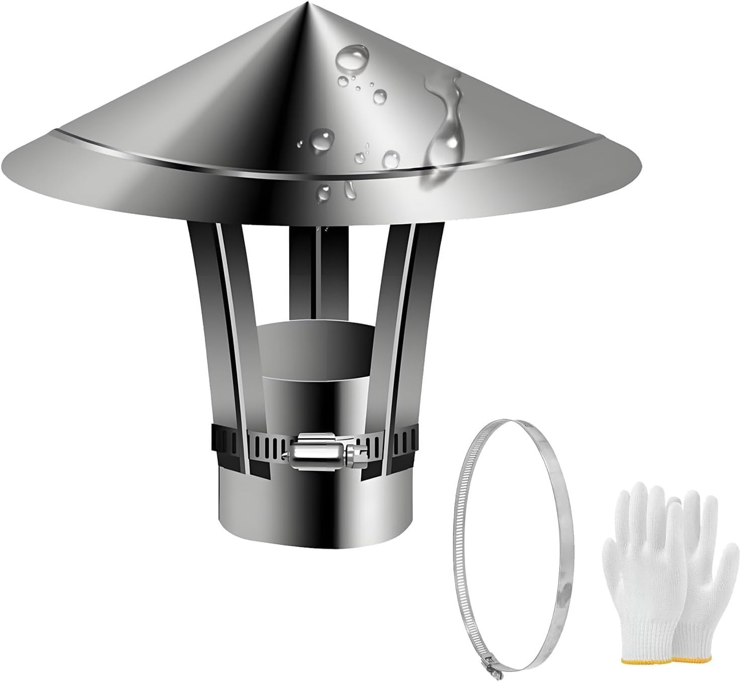 Tapa de chimenea para conducto de ventilación exterior y tubos de estufa de 50 a 300 mm