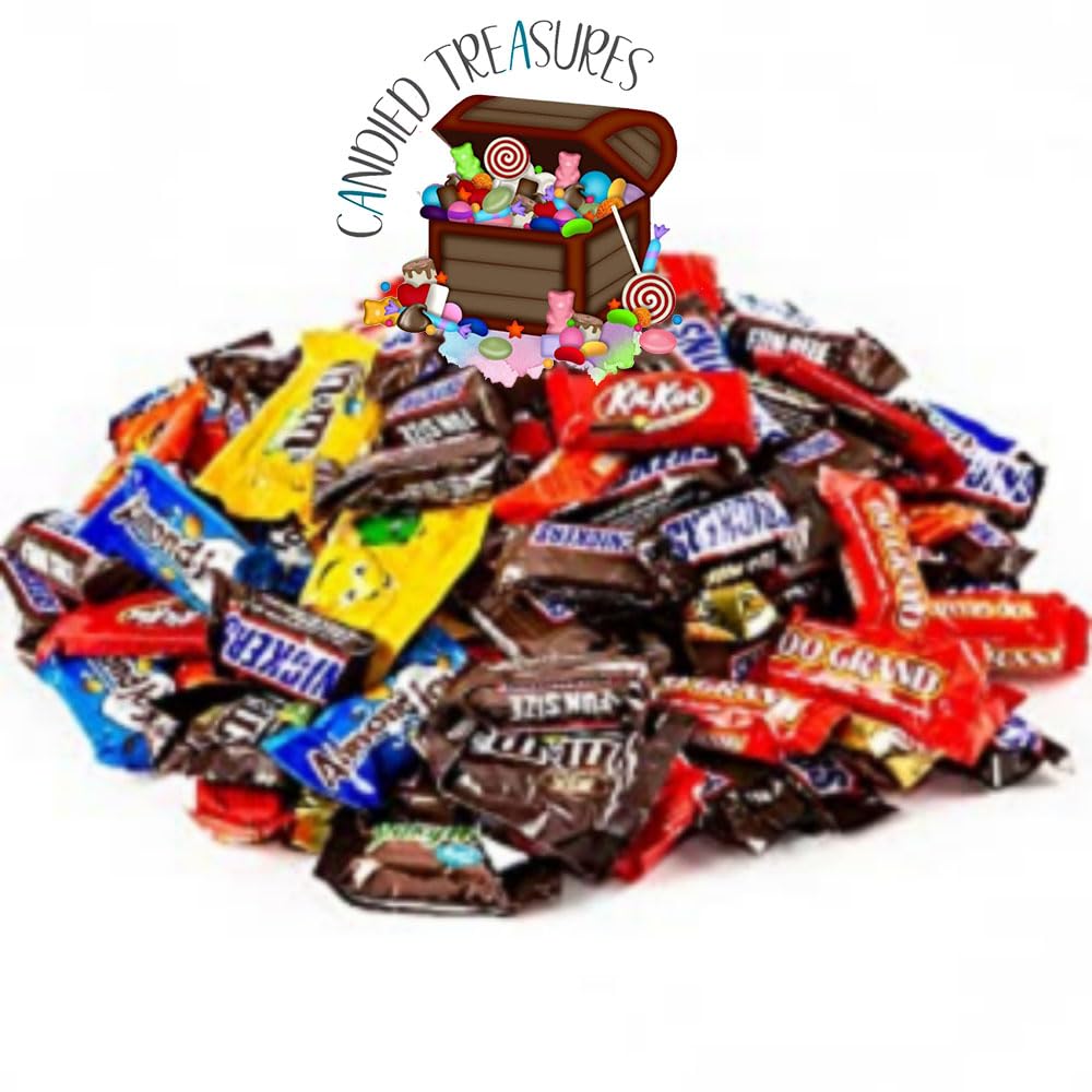 Bundle of Assorted chocolate Candy (5.6 lbs) Variety. Reeses, Milky Way Bars, M&Ms, Snickers, Peanut M&Ms, Twix, Kit Kat, Almond Joy, York, 100 Grand
