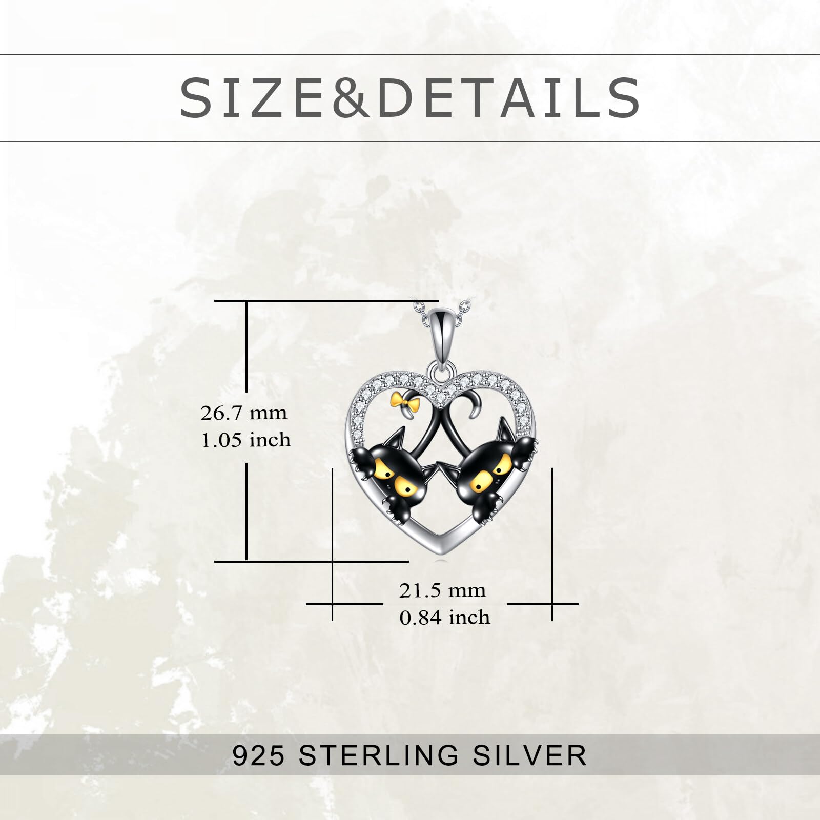 VONALA Schwarze Katze Form Halskette 925 Sterling Silber Katze Schmuck Anhänger Geschenk für Frauen