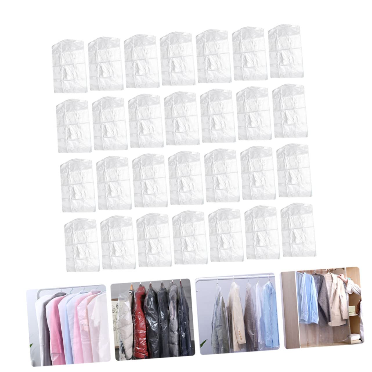 100 Stück Einweg Kleidersäcke aus Pp 60x100cm Transparenter Schutzbeutel für Kleidung mit Staubschutz für Reinigung und Aufbewahrung