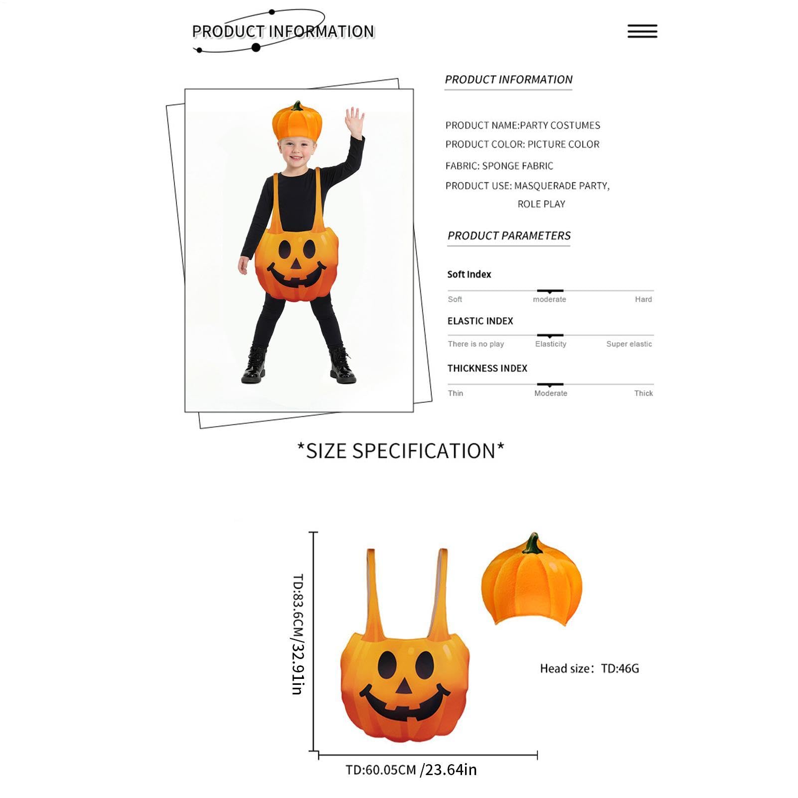 Kostium dyni na Halloween, zestaw do kostiumu, cosplay, kombinezon z