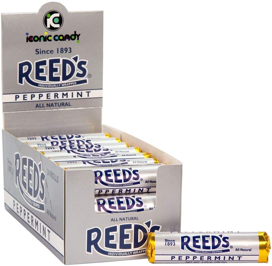 Peppermint Candy Rolls | Traditional Peppermint Hard Candy | Candy Peppermint Minty Fresh And Surprisingly Sweet Brought To You By Iconic Candy | 24 Count