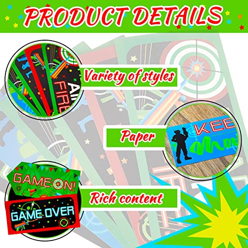 Image of Gueevin 20 Pcs Party Supplies Decorations Home Sign Cutouts for Party Decorations Supplies(Laser Tag)