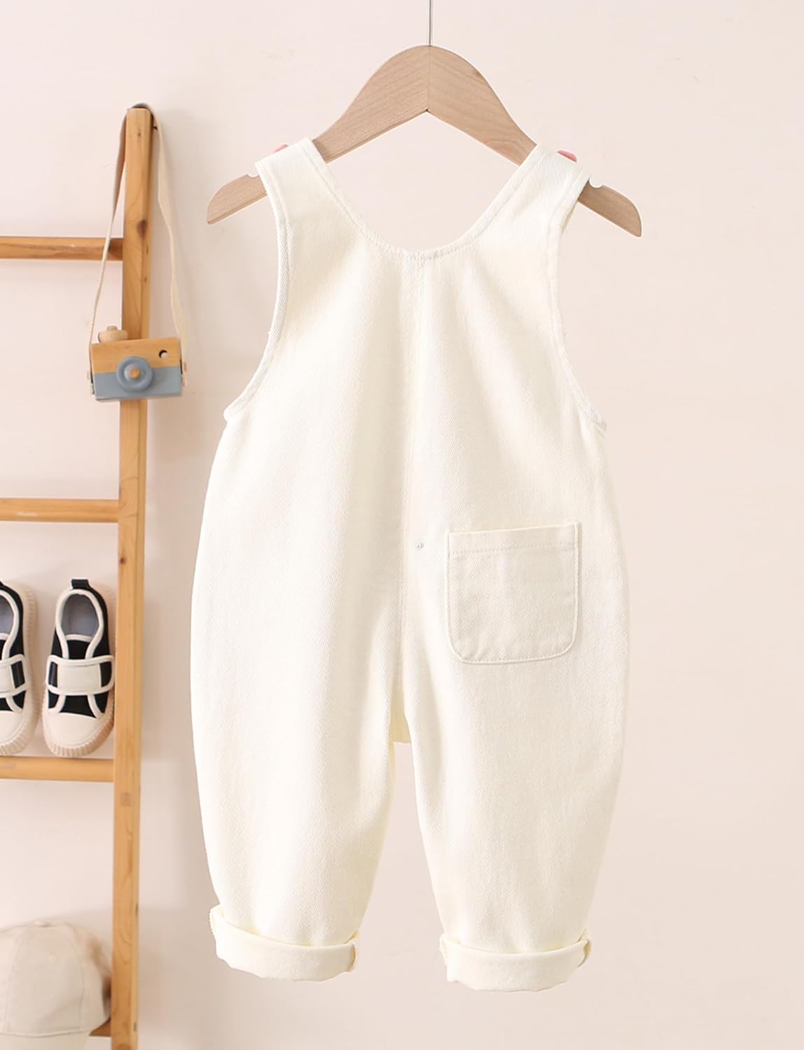 Happy Cherry Baby Boys Girls Jean Overalls Kids Denim Suspender Pants with Pocket Cute Romper Sleeveless Jumpsuit