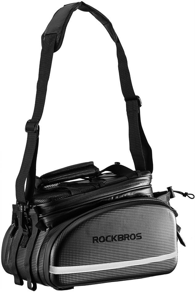 ROCKBROS Bike Rack Bag Trunk Waterproof Carbon Leather Bicycle Rear Seat Cargo Pack Pannier Handbag - Image 5