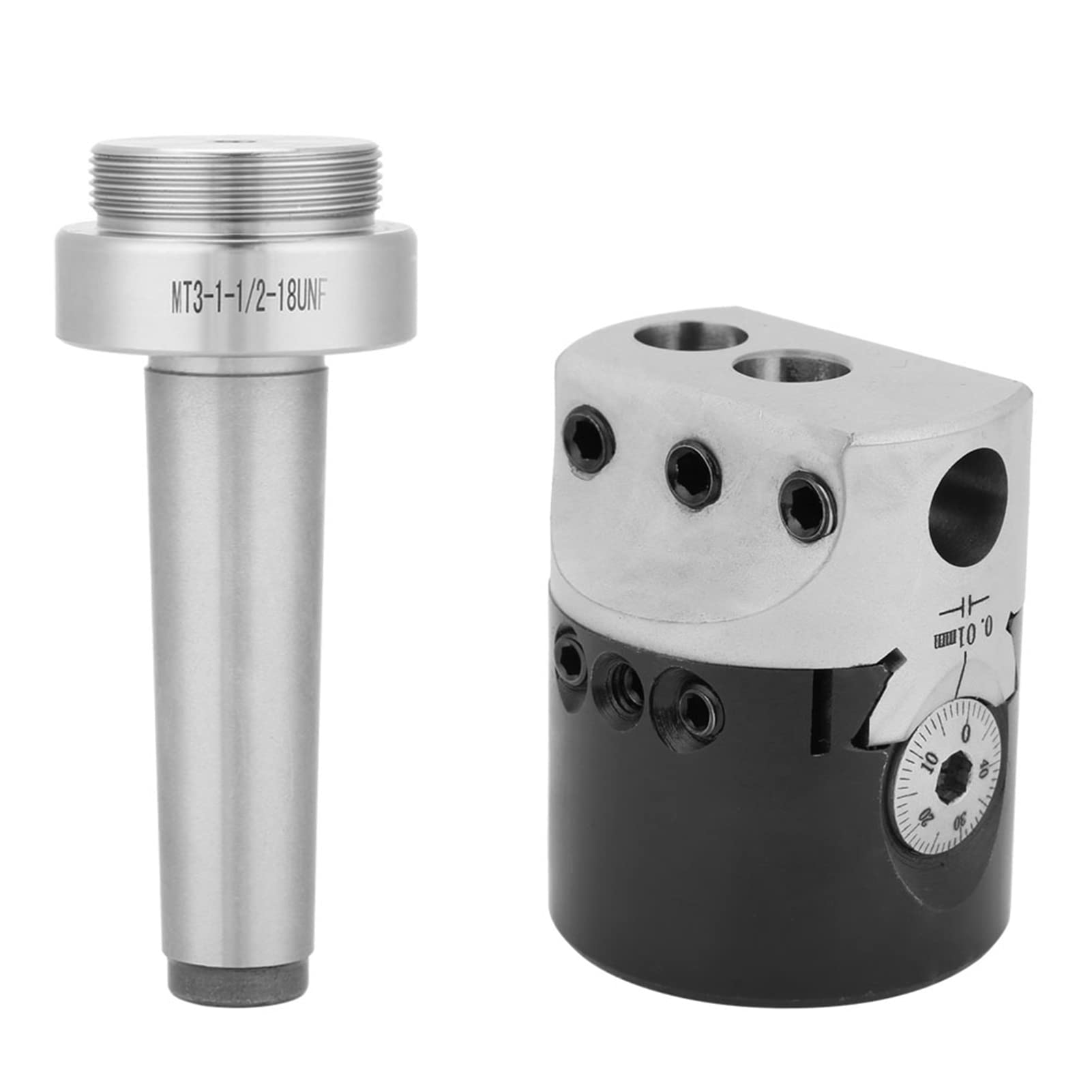 MT3 - Portabrocas cónico M12, portaherramientas de fresado CNC, cabezal de mandrinado de alta precisión con adaptador de eje de 2 pulgadas para torno y fresadora, hecho de acero