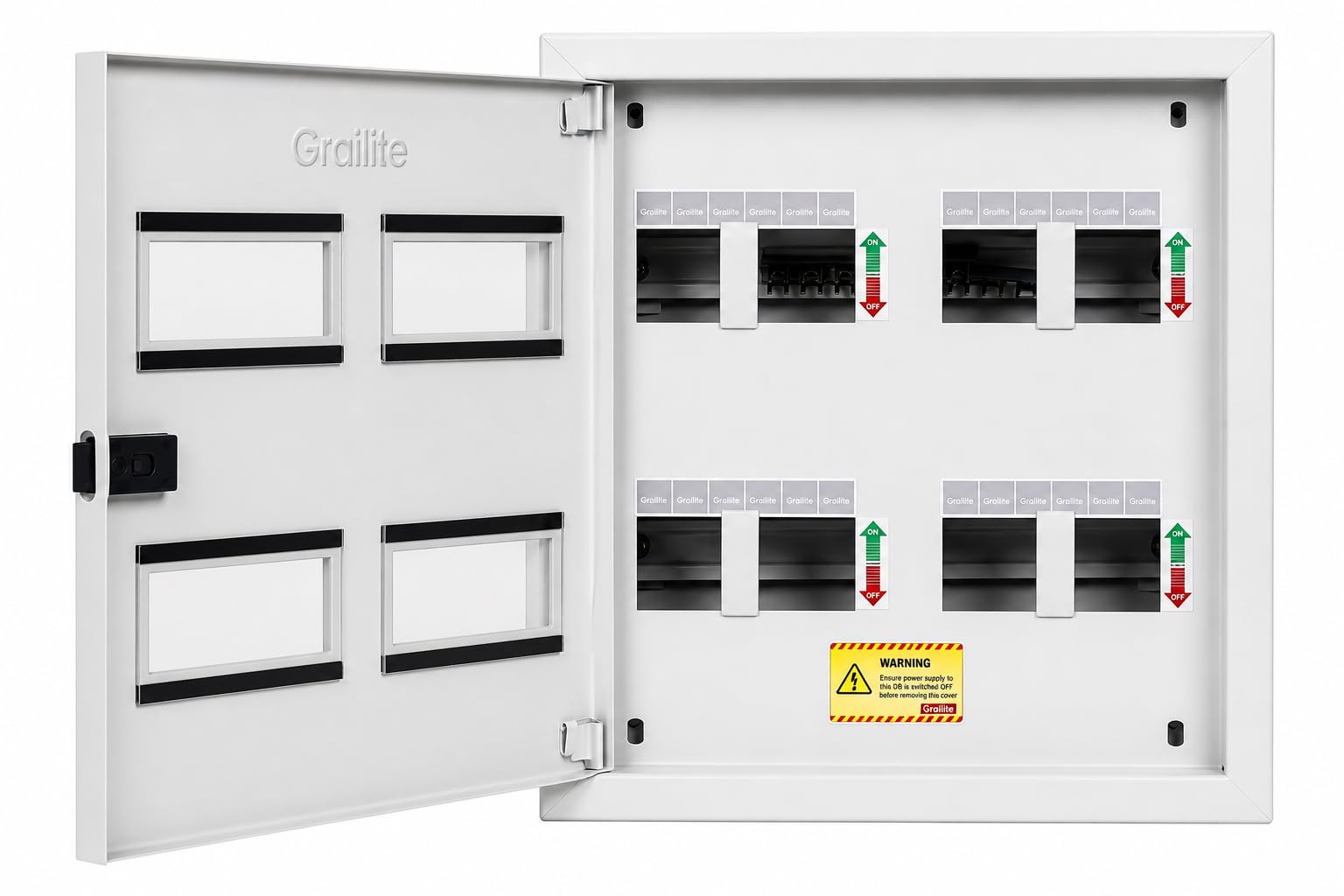 6 WAY TPN Double Door MCB Distribution Board, White, Wall Mount | 4 WAY TPN-image-41
