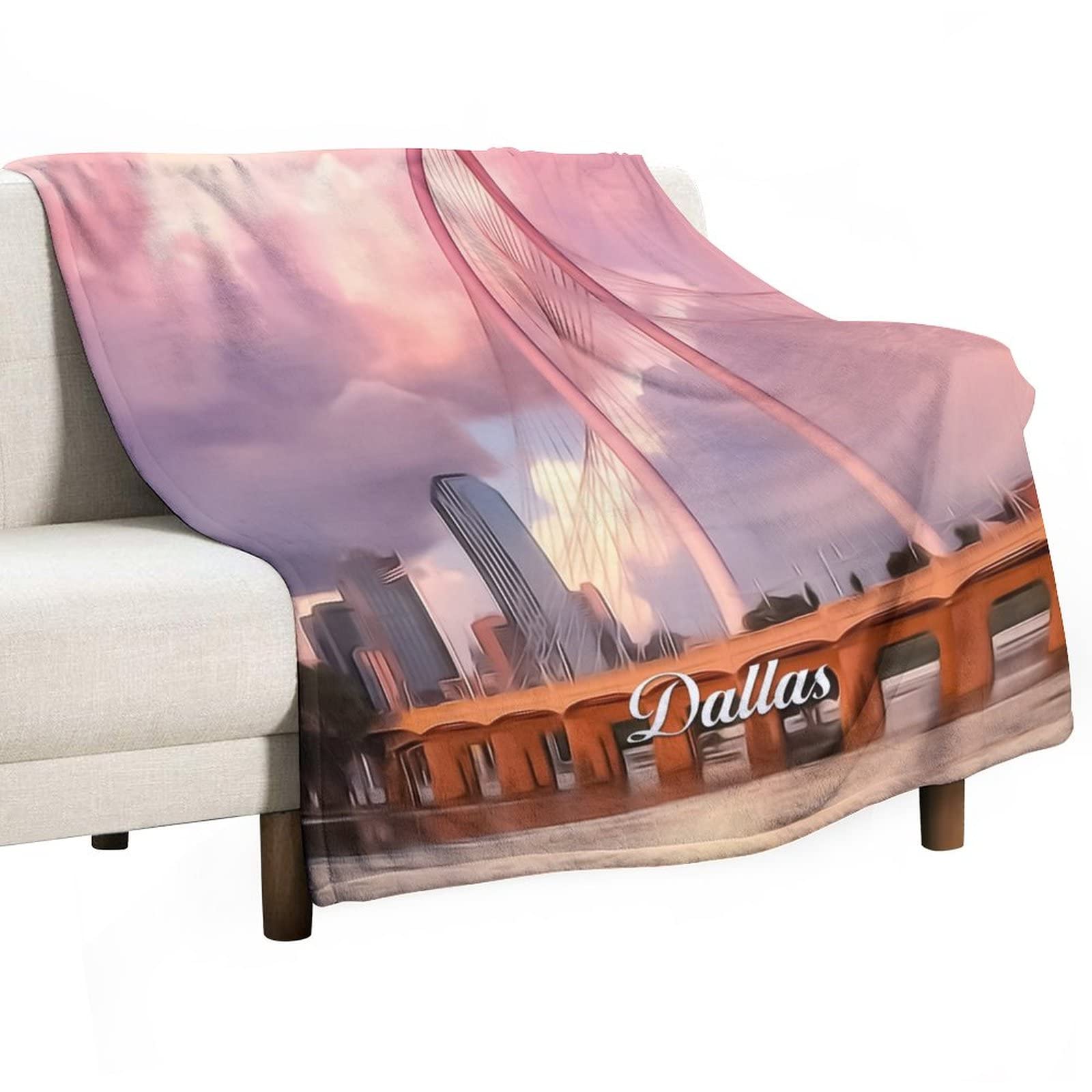 Couverture duveteuse Dallas pour lit et canapé, plaid en peluche douce 130x150 cm