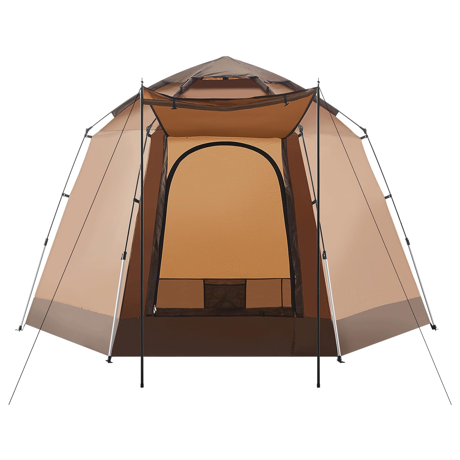 OFCASATents for Camping 3/4 Person Portable Large Pop Up Tent Outdoor Camping Tent PU Weatherproof Tent with Easy 60 Second for Camping, Festivals, Backyard, Sleepovers & More(Brown)