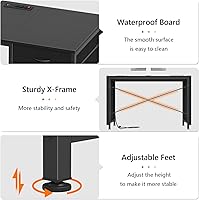 Vista 8 de Escritorio para computadora de 60 pulgadas con 8 cajones, escritorio de oficina en casa con tomas de corriente, escritorio de estudio de trabajo