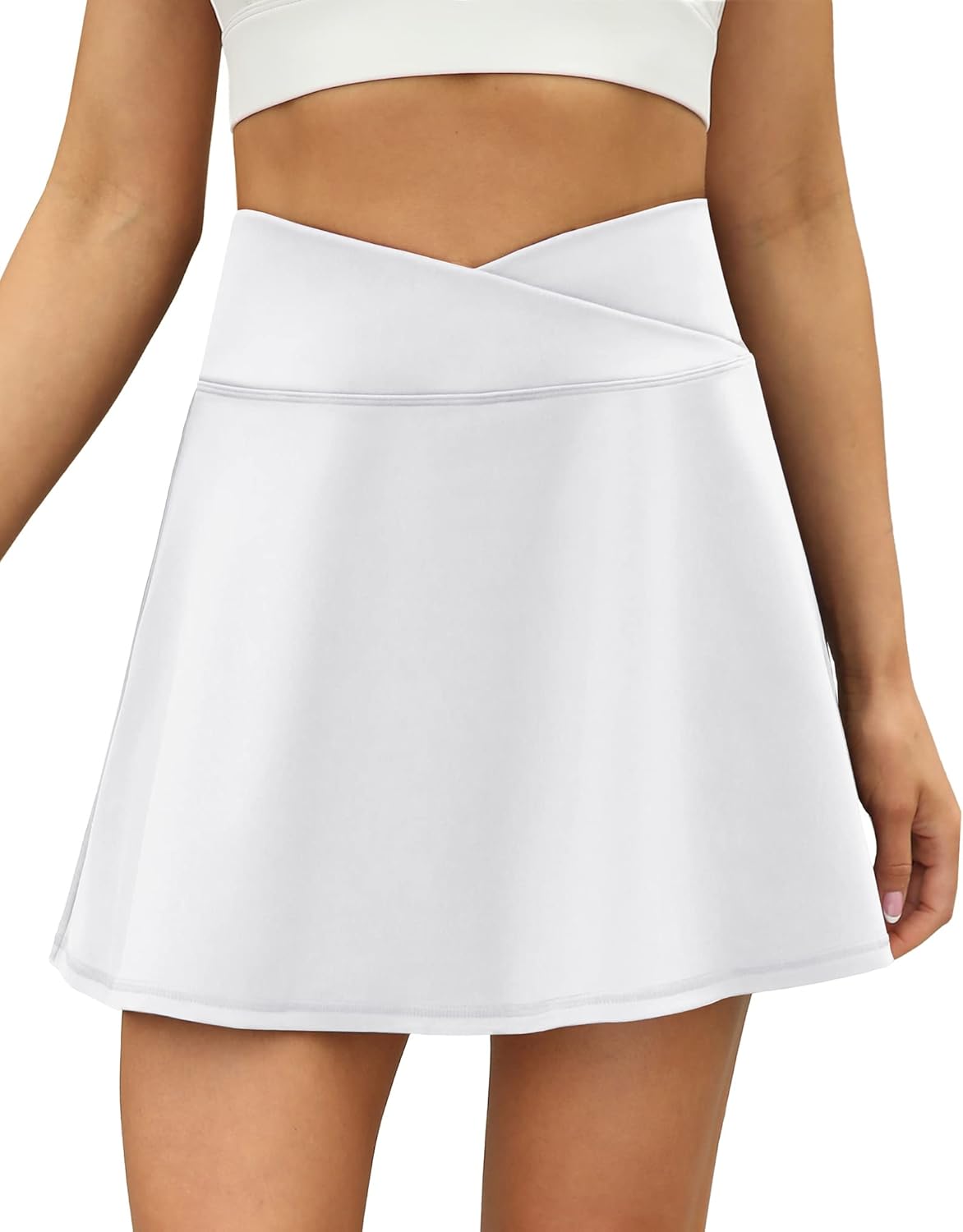 LouKeith Tennis Skirts for Women Pleated Crossover High Waisted Athletic Workout Golf Skorts Skirts with Shorts Pocket