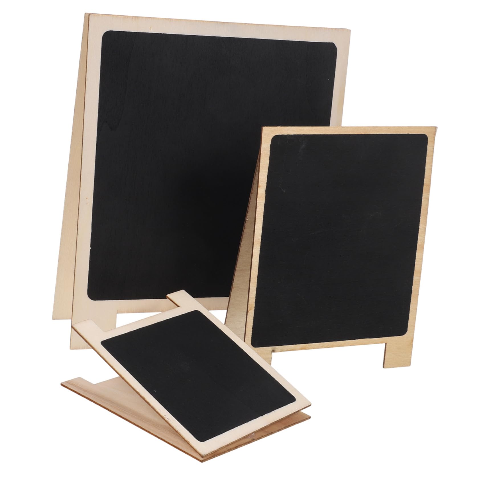 DOITOOL 5 Sätze Desktop -nachricht Blackboard Tafel Form Mit Tischschild Mini -kreidebrett Erste Beachten Restaurant Kreidebretter Notizen Klein Party Schwarz Holz 3 Stücke * 5