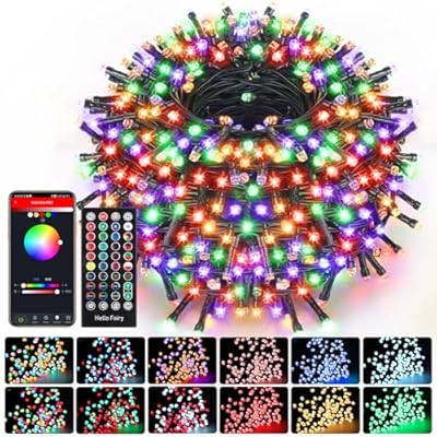 XTF2015 Christmas Tree Lights Color Changing Smart RGB String Lights 99FT 300LED with Remote & App Control & Timer, Waterproof Christmas Lights Multiple Function Modes for Garden Tree House Decor