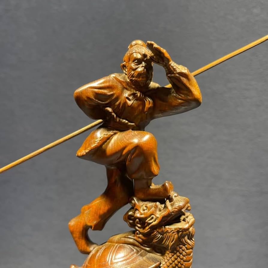 Amazon.co.jp: 木彫り 孫悟空の置物【西遊記 孫悟空 斉天大聖 孫