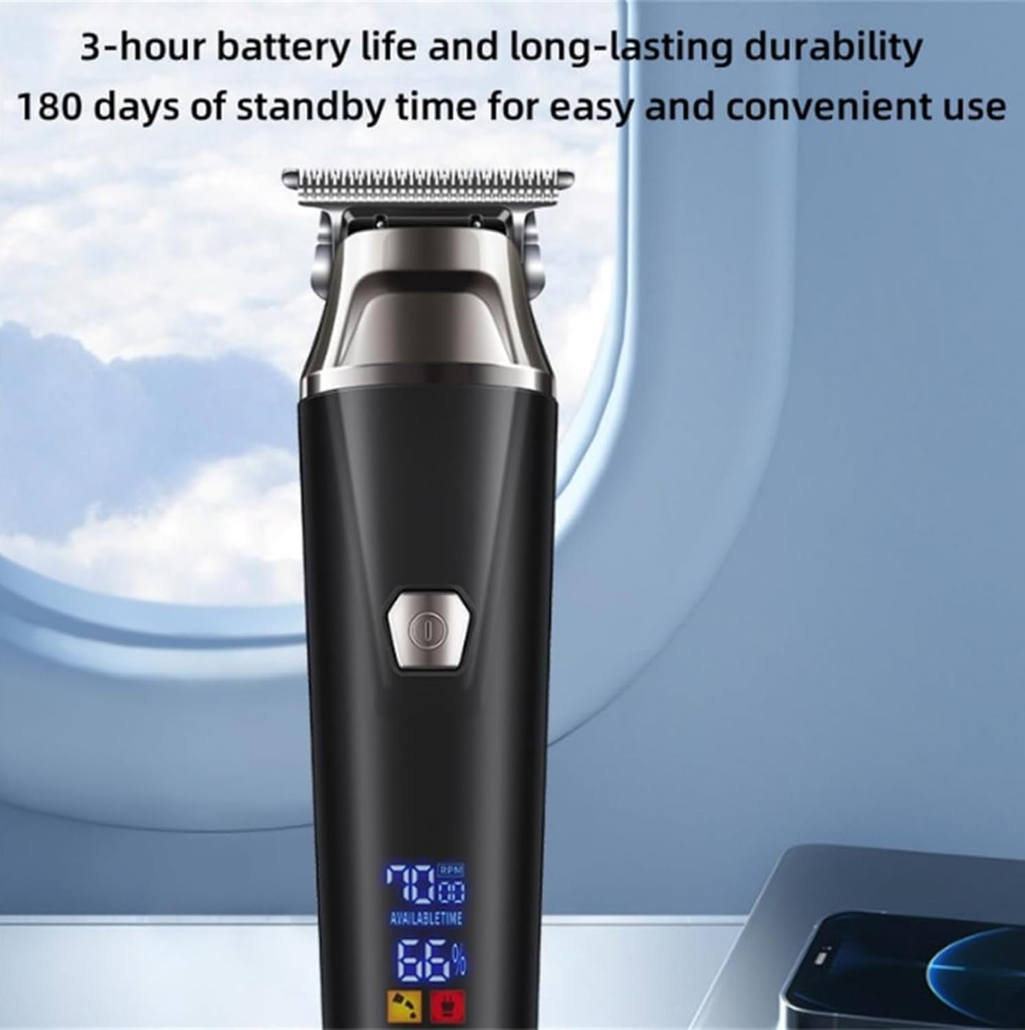 Hair Clippers for Men Professional Cordless, Digital LCD Hair Trimmer, Stainless Steel Blades and Automatic Blade Sharpening, Hair Clippers for Men