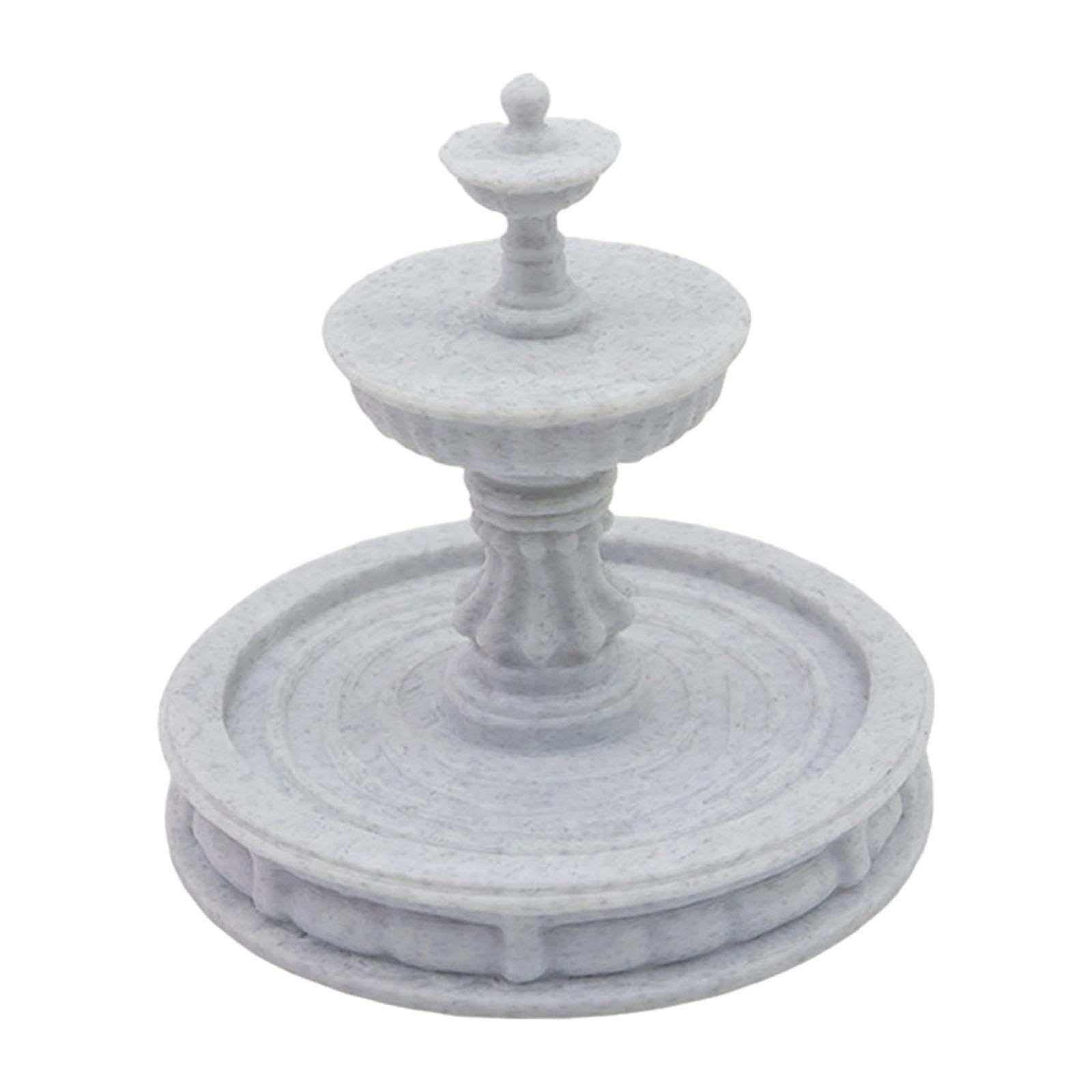 TRENDIVIBE Miniature Decorative Fountain Terrarium Figurine Garden Small Pound Birdbath-image-46