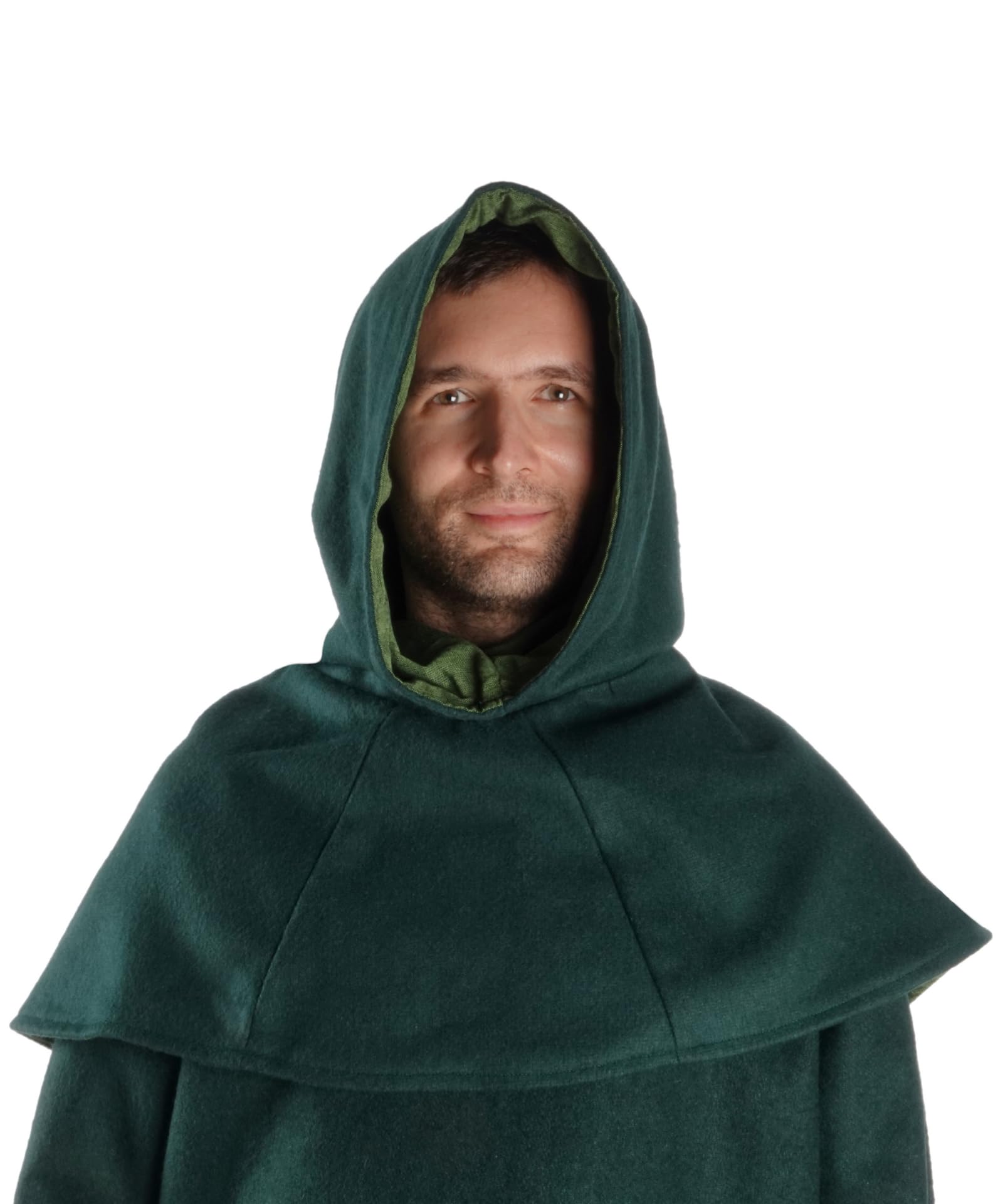 HEMAD Hood - Medieval-LARP Wool Felt Head Wear - Green