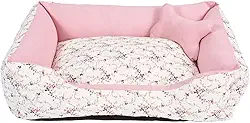 Cama para Cachorro Médio 60X50 Com Zíper Estampa Floral Rose