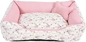Cama para Cachorro Médio 60X50 Com Zíper Estampa Floral Rose