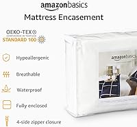 Vista 6 de Yaxa Basics Protector de colchón y somier, impermeable, con cremallera, 12 a 18 pulgadas de profundidad, Queen, blanco