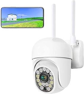 Outdoor Security Camera 1080P 2.4GHz Wireless WiFi Internet Home Security PTZ Wired Camera, Surveillance IP Camera with Motion Detection, Night Vision, Auto Tracking, Two-Way Audio, IP66 Waterproof