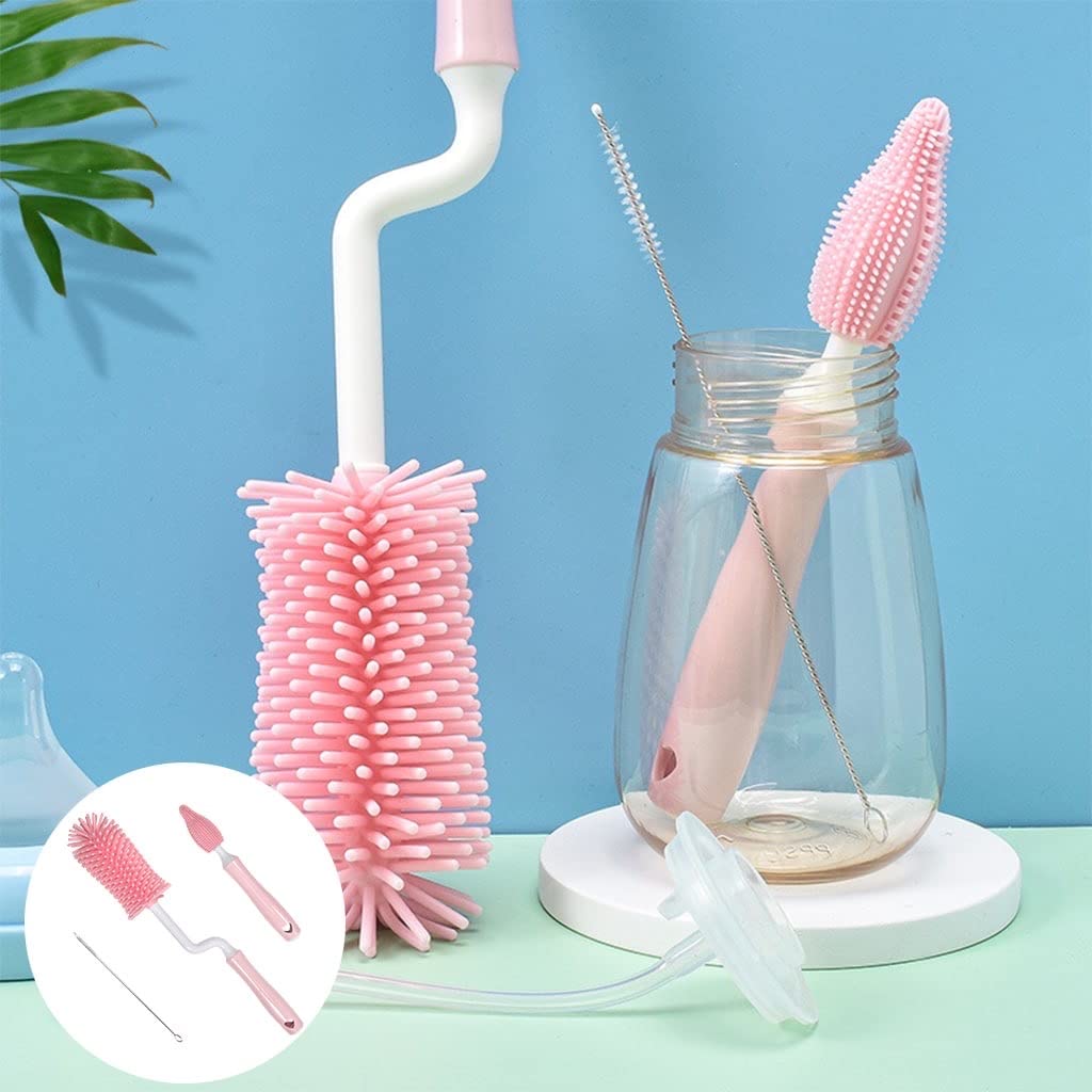 AP & ZP 3 Pcs Silicone Baby Bottle Brush Set, 360° Rotating Long Handle Cleaner Brush, Teat & Straw Brush Cleaning Cup Brush for Plastic,Glass, Straws (Multi-Colour) (B0BJVN59SF) Amazon Price History, Amazon Price Tracker