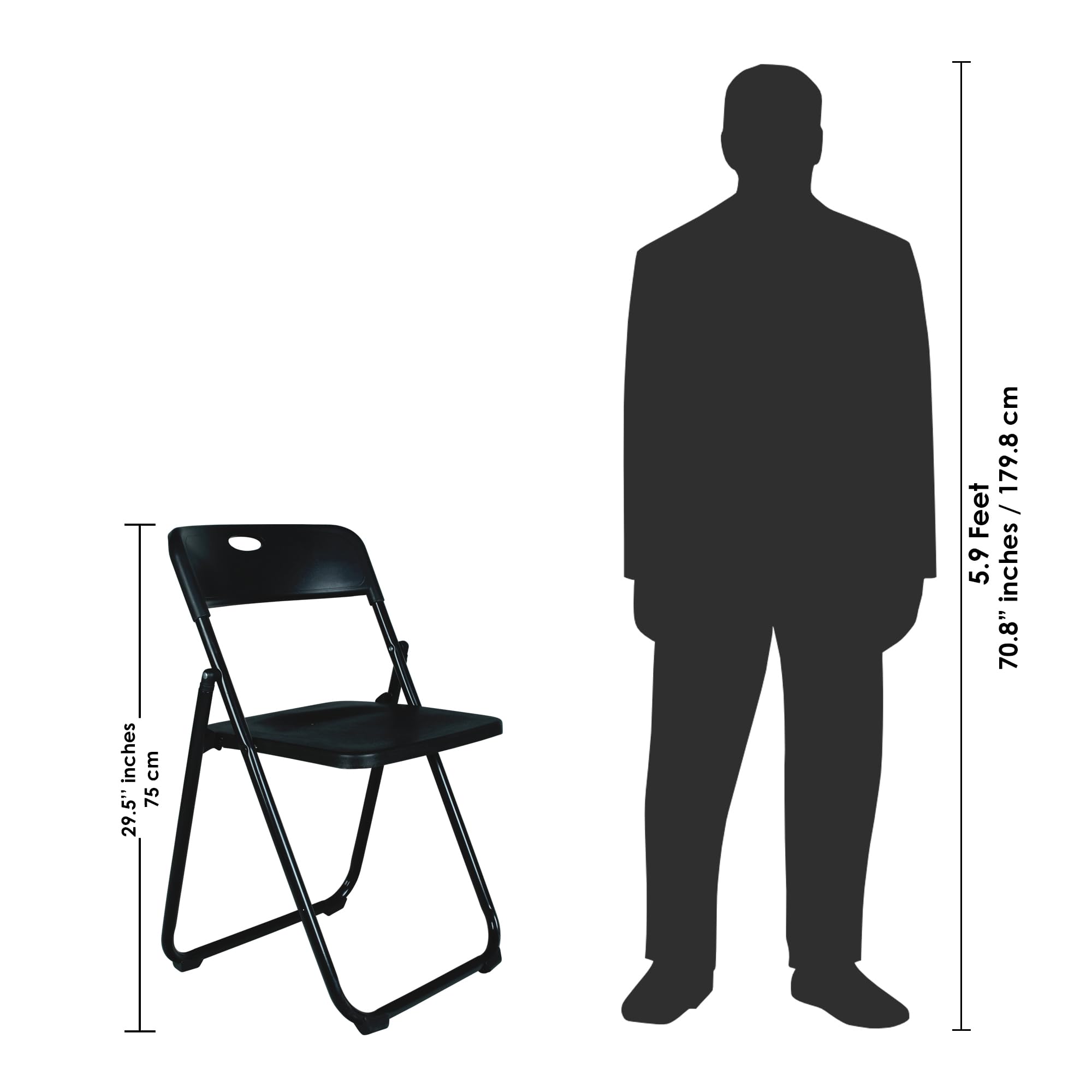 Story@Home Metal Folding Chair | Chairs for Home| Modern Light Weight Space Saver Simple Multi Functional for Living Room, Dining Room, School Chairs, playschool, Office, Home and Cafe (Black) 2