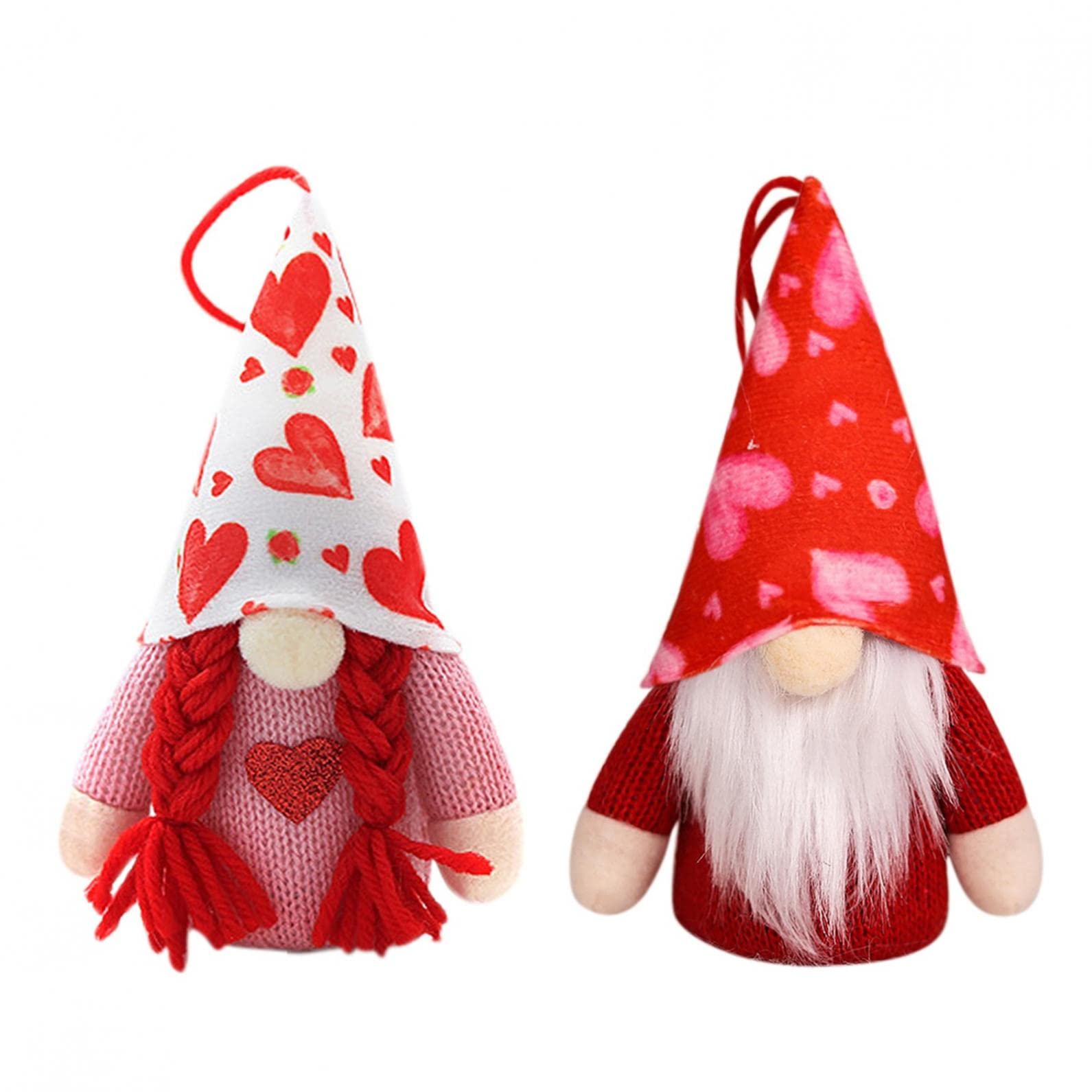 BoddenlySwedish Gnomes Couple, Valentine's Day 2Pack Handmade Swedish Tomte Gnomes Plush Decoration Scandinavian Dwarf Doll, for Home Valentine's Day Wedding Party Indoor Decor…