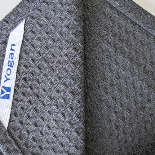 YOGAN Tea Towels/Kitchen Towels Pack of 5 | 100% Cotton | 50x70cm | Waffle Weave | Super Soft | Super Absorbent | Lint Free (Charcoal Grey) - Image 3