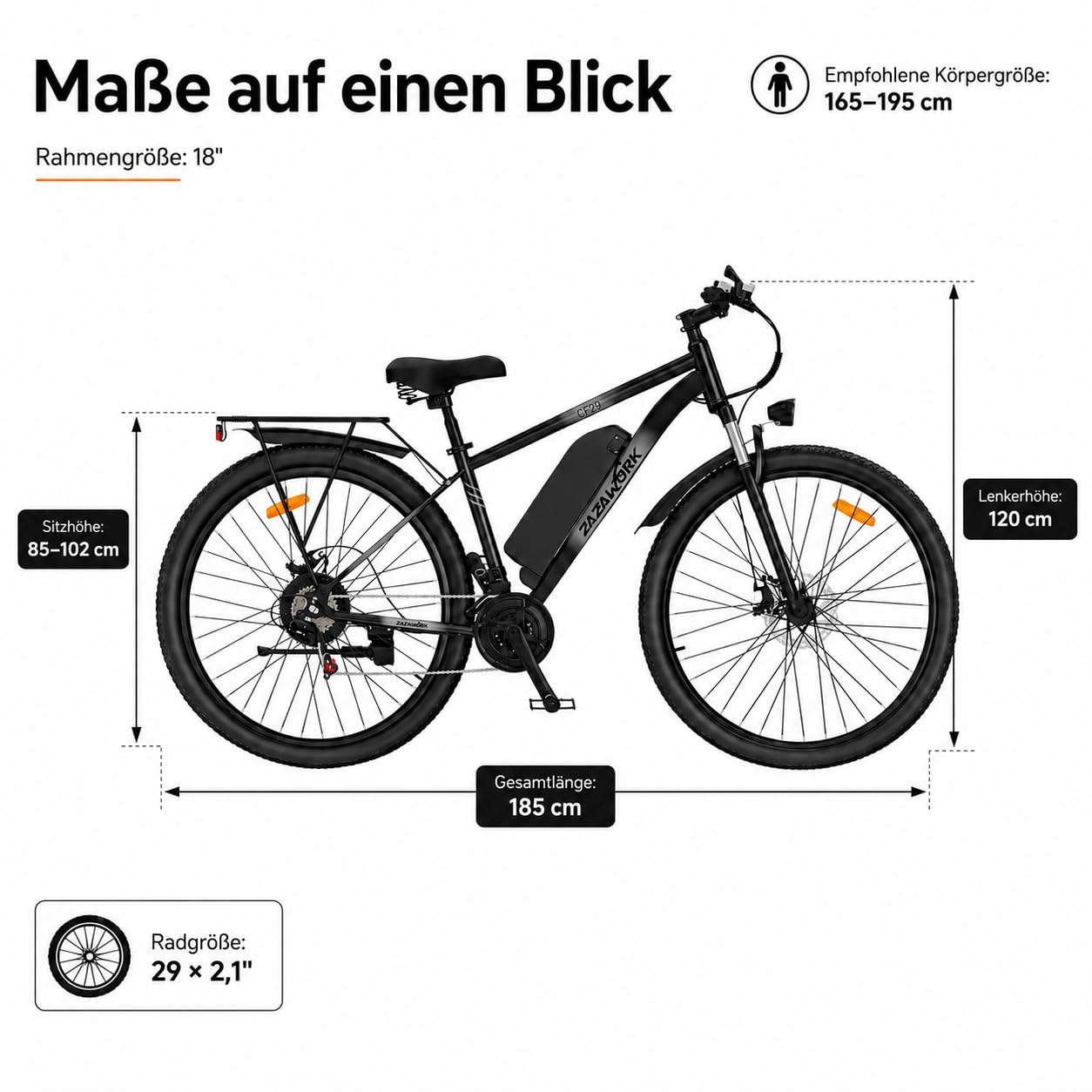 TIGUOWISH C29pro Elektrofahrrad für Erwachsene, abnehmbarer Akku, 48 V 15/18,6 Ah, Geländemotor, Mountainbike mit 21 Gängen, hydraulische Scheibenbremse, intelligentes LCD-Display