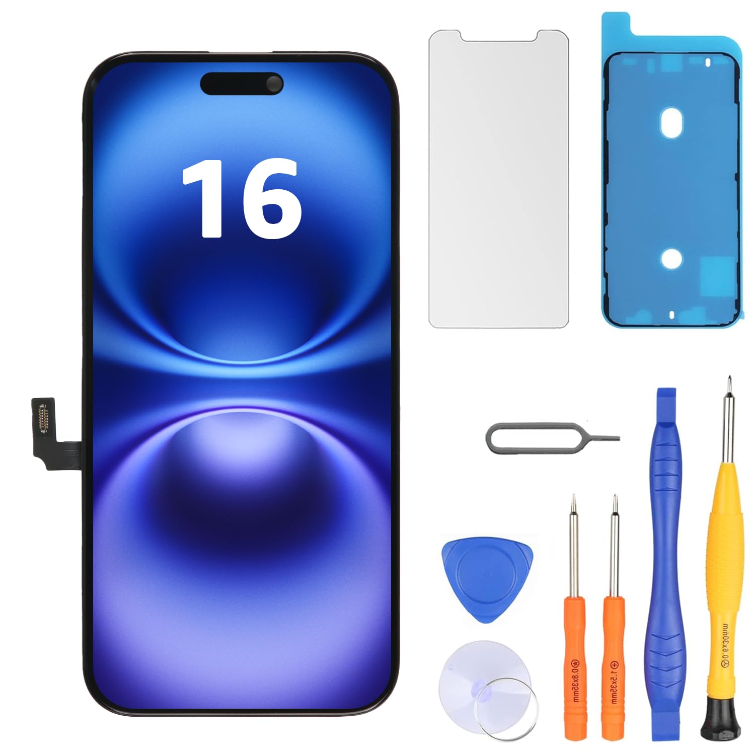 LL TRADER Screen Replacement for iPhone 16 6.1" FHD with Repair Kits