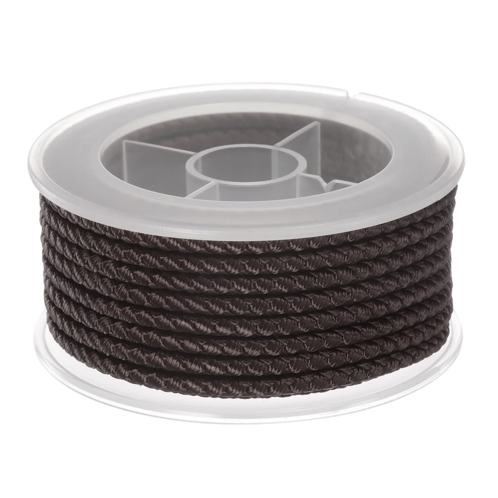 sourcing map Nylon Thread Twine Beading Cord 3mm Extra-Strong Braided Nylon Crafting String for Bracelets Jewelry Making DIY Crafts 4M/13 Feet, Coffee