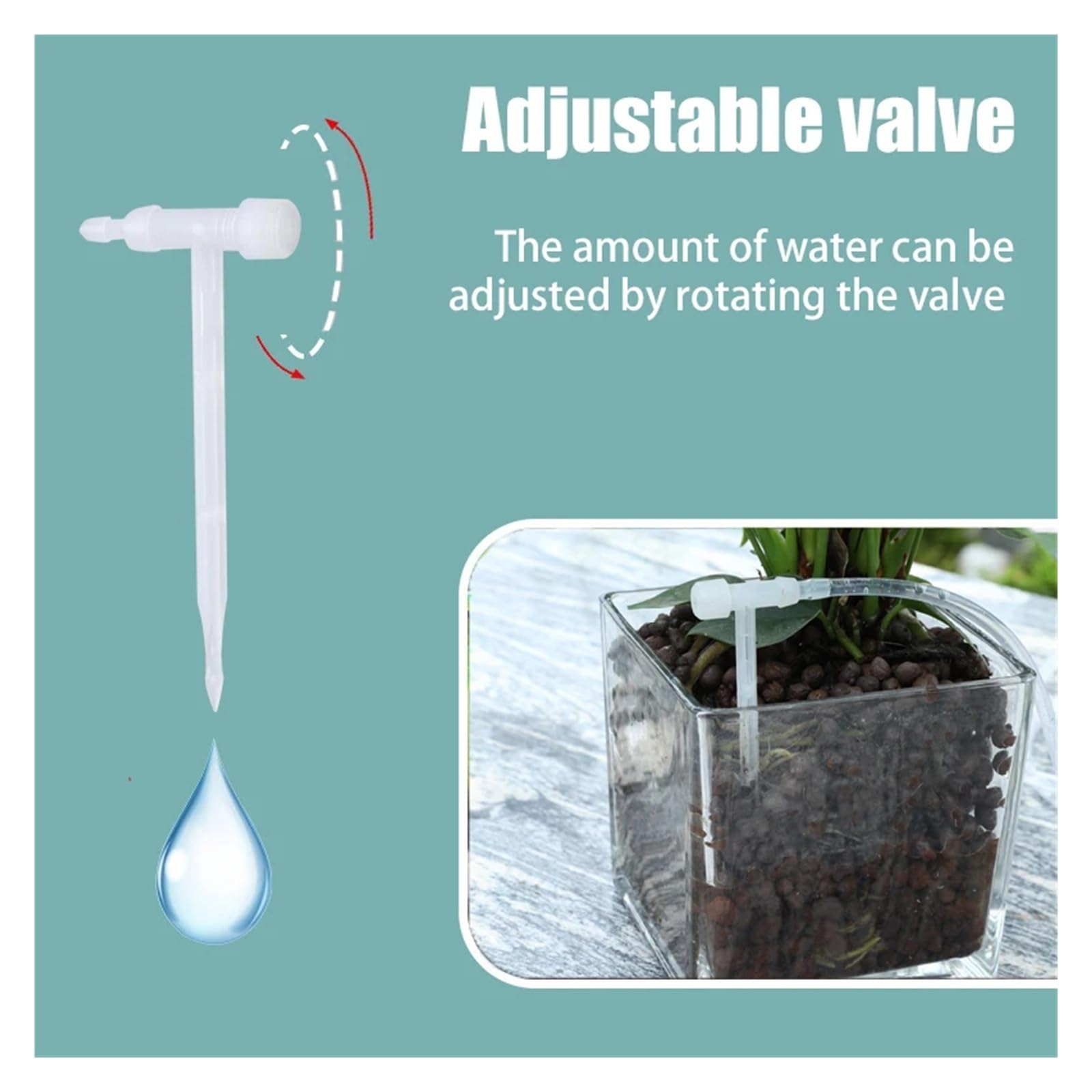 Kit de riego por goteo con válvula ajustable for jardín, dispositivo de riego de plantas en maceta, manguera de 4/7mm, ahorro de riego, microgotero for invernadero(10 m 10 regulator)